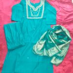 Elegant Teal Embroidered Kurti Set